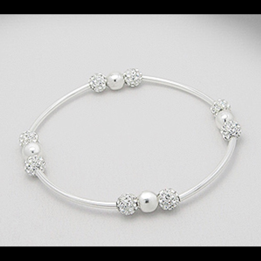 Sterling silver and crystal stretch bracelet 🎁 ~